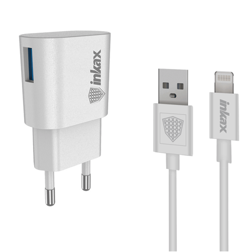 Ταχυφορτιστής Inkax (CD-08-IP) USB 1A & Καλώδιο Lightning