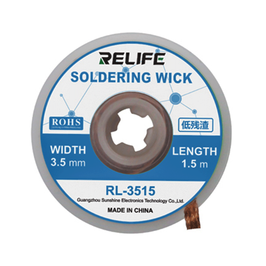 RELIFE RL-3515 soldering wick 1.5m Long 3.5mm Wide