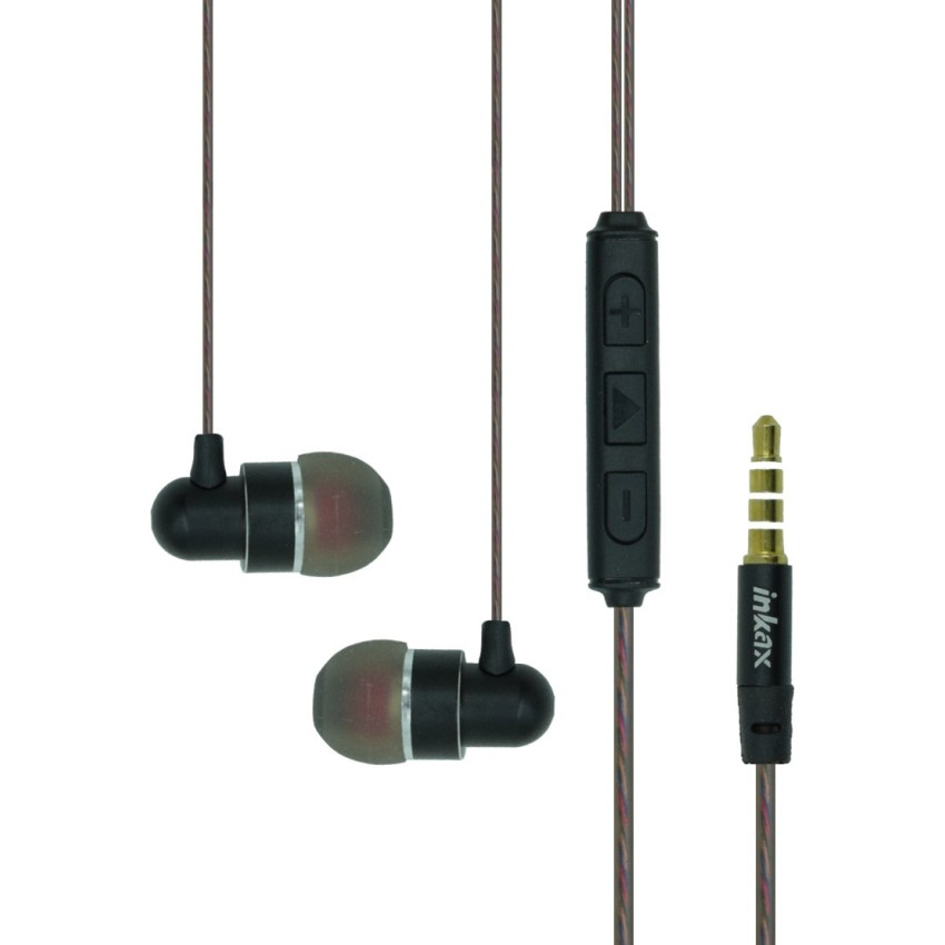 Inkax EA-01 In-ear Handsfree με Βύσμα 3.5mm - Χρώμα: Μαύρο