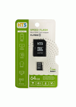 HTS Micro SD Memory Card with Adapter 64GB