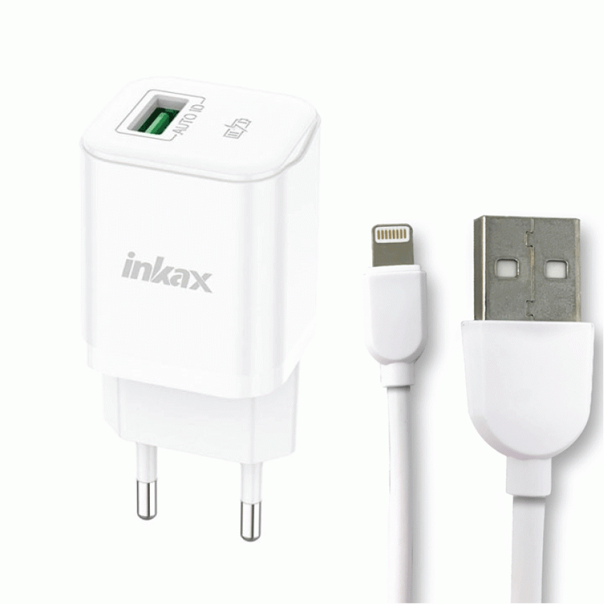 Inkax HC-01-Lightning Καλώδιο Φόρτισης 1M - Χρώμα: Λευκό