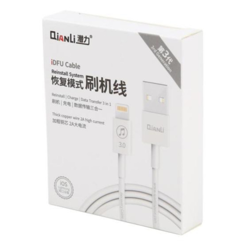 Qianli iDFU Καλώδιο Restore Easy Line 2.8 seconds Quick Enter Recovery Mode Automatically Device Battery Charger Data Cable 105cm - Χρώμα: Άσπρο