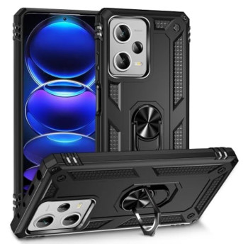 Σκληρή Θήκη Πλάτης Armor με Βάση Στήριξης για Xiaomi Redmi Note 12 4G - Χρώμα: Μαύρο
