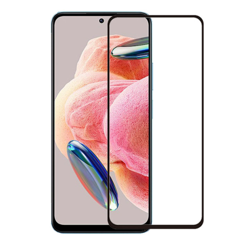 Full Cover Full Glue Τζαμάκι Προστασίας Οθόνης για Xiaomi Redmi Note 12 4G - Χρώμα: Μαύρο