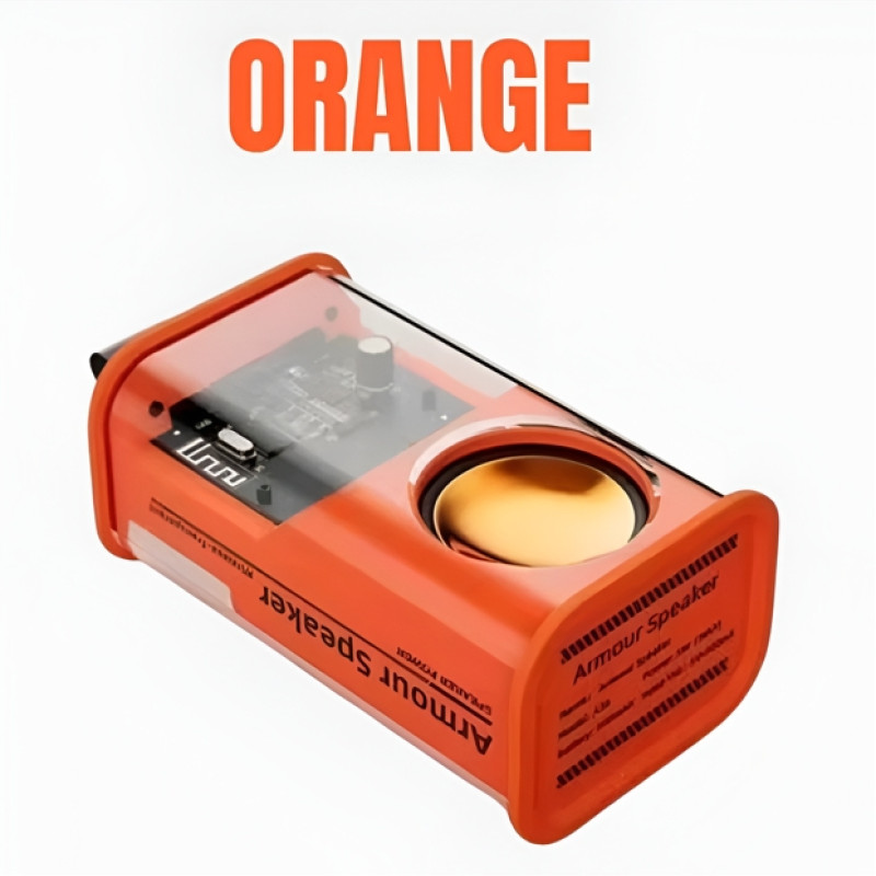 YESPLUS YS-704 Cyberpunk Διαφανές Ασύρματο Bluetooth Ηχείο LED TWS - Χρώμα: Πορτοκαλί