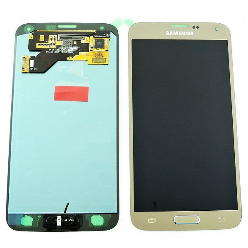 Γνήσια Οθόνη LCD με Μηχανισμό Αφής για Samsung Galaxy S5 Neo G903F - Χρώμα: Χρυσό