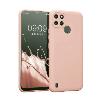 Θήκη Πλάτης Σιλικόνης Απλή για Realme C21Y/C25Y - Χρώμα: Απαλό Μπέζ