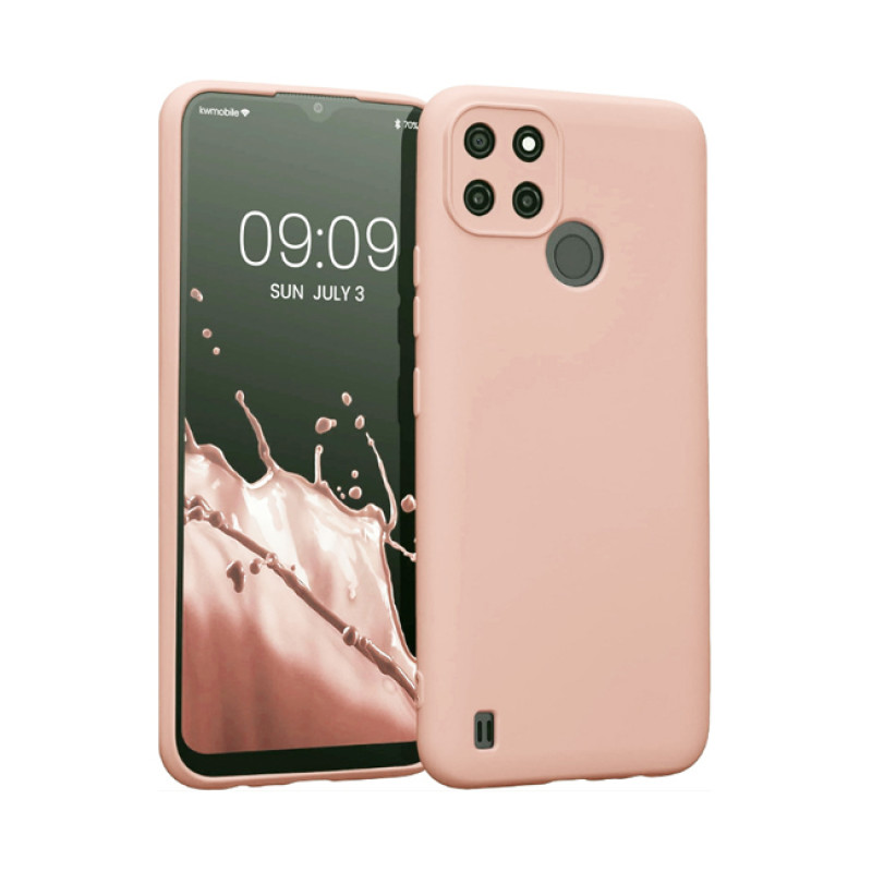 Θήκη Πλάτης Σιλικόνης Απλή για Realme C21Y/C25Y - Χρώμα: Απαλό Μπέζ