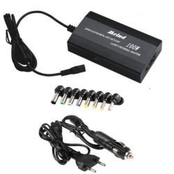 Meind 505A Laptop Charger AC to DC 100W Power Inverter DC to DC with 8 Different Sockets for All Devices – Color: Black