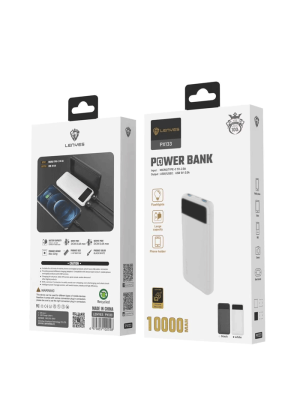 Lenyes Power bank PX-133 10.000mAh Portable Power Bank - Χρώμα: Λευκό