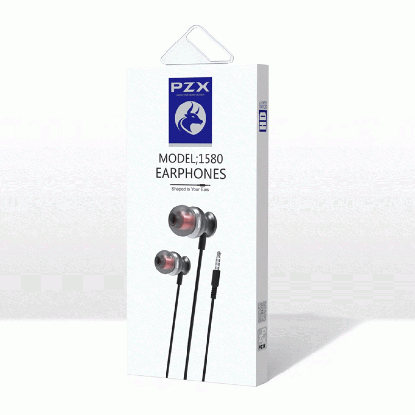 PZX 1580 Ενσύρματα Earphone Ακουστικά με 3.5mm Jack 1.2m - Χρώμα: Μαύρο