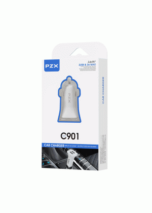 PZX Car Charger C901 2 USB Ports Φορτιστής Αυτοκινήτου με Δύο Θύρες USB 3A - Χρώμα: Λευκό