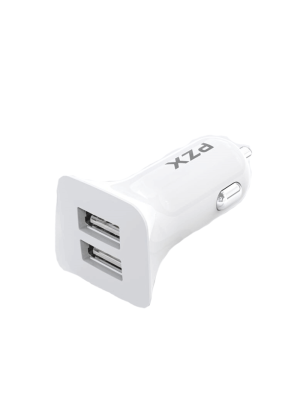 PZX Car Charger C901 2 USB Ports Φορτιστής Αυτοκινήτου με Δύο Θύρες USB 3A - Χρώμα: Λευκό