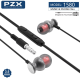 PZX 1580 Ενσύρματα Earphone Ακουστικά με 3.5mm Jack 1.2m - Χρώμα: Μαύρο