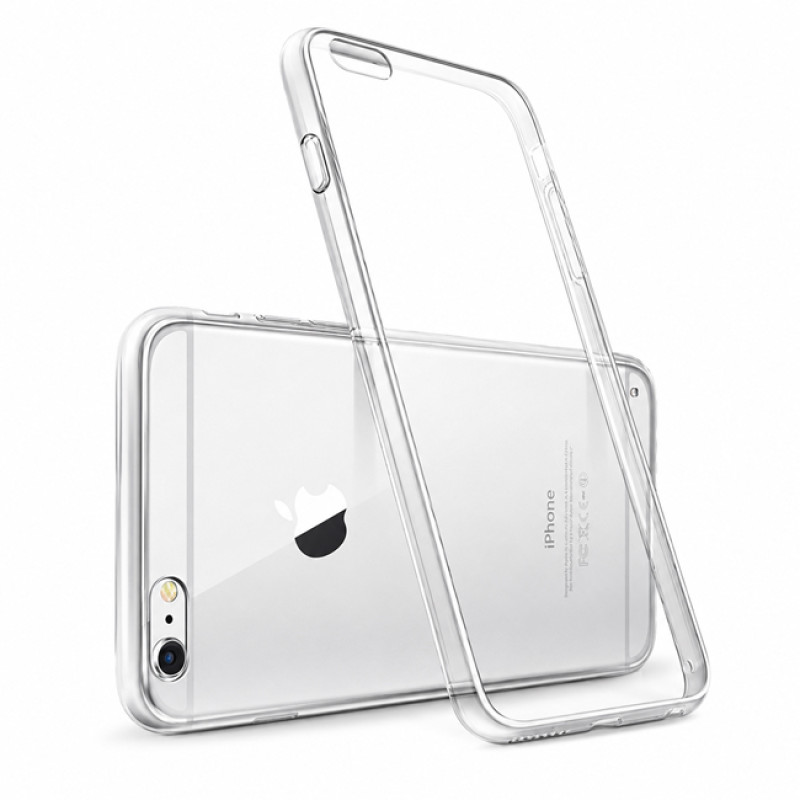 Θήκη Πλάτης Σιλικόνης Απλή για Apple i Phone 6 Plus/6S Plus - Χρώμα: Διάφανο