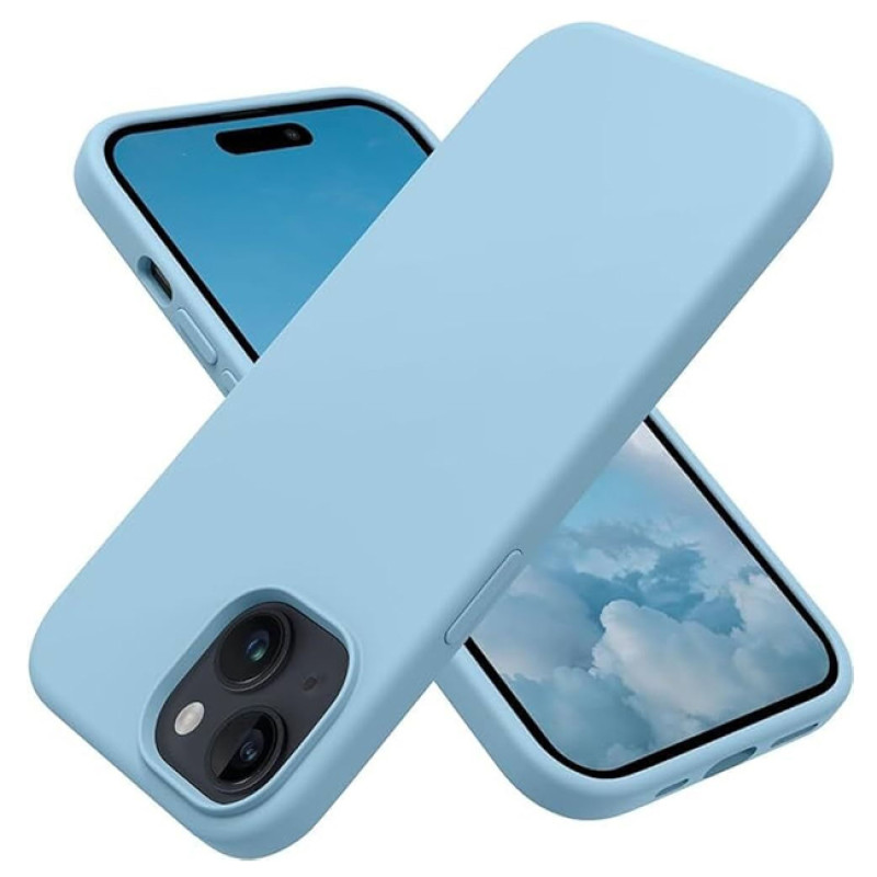 Θήκη Πλάτης Σιλικόνης Απλή για Apple i Phone 15 Plus - Χρώμα: Μπλε