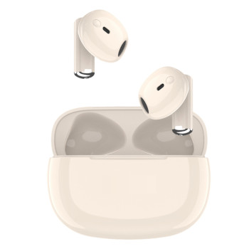 TUQIN QW17 Airpods Ασύρματα Bluetooth Ακουστικά με Αντοχή στον Ιδρώτα & Θήκη Φόρτισης - Χρώμα: Μπεζ
