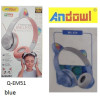 Andowl Q-EM51 Ασύρματα / Ενσύρματα On Ear Ακουστικά - Χρώμα: Μπλε