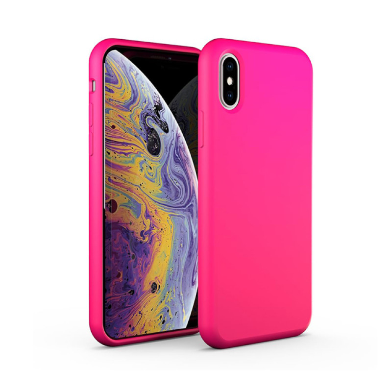Θήκη Πλάτης Σιλικόνης Soft για Apple iPhone Xs Max - Χρώμα: Φούξια