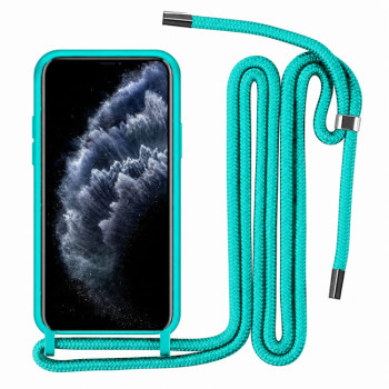 Θήκη Σιλικόνης Πλάτης με Λουράκι για Xiaomi Poco M5 - Χρώμα: Τιρκουάζ