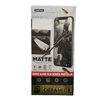 Ceramic Tempered Glass Full Glue Matte for Apple iPhone 12 / 12 Pro - Color: Black