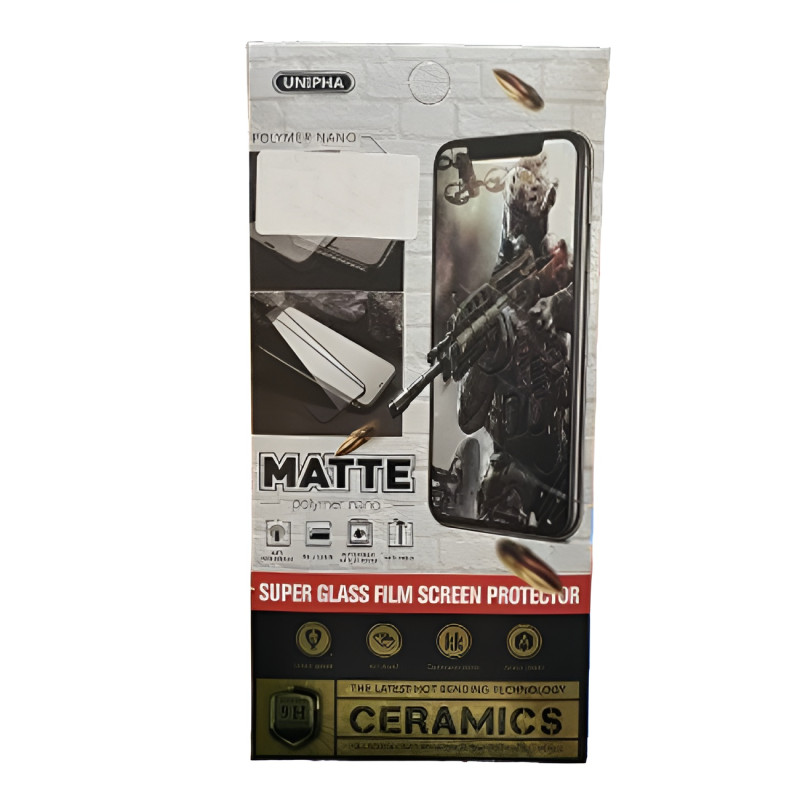 Ceramic Matte Full Cover Full Glue Tζαμάκι Προστασίας Οθόνης για Apple iPhone 12 / 12 Pro - Χρώμα: Μαύρο