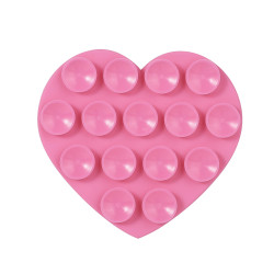 ''Heart'' Car Mobile Holder with Anti-Slip Surface - Color: Pink