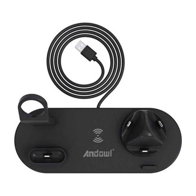 Andowl Q-L023 Ασύρματη Βάση Φόρτισης / Multi-Function Charging Stand - Χρώμα: Μαύρο