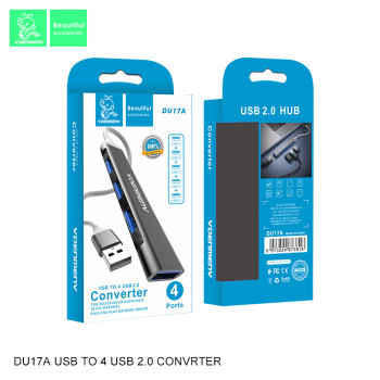 VDENMENV DU17A Μετατροπέας USB-A σε 4 USB-A 3.0 Converter Hub - Χρώμα: Μαύρο