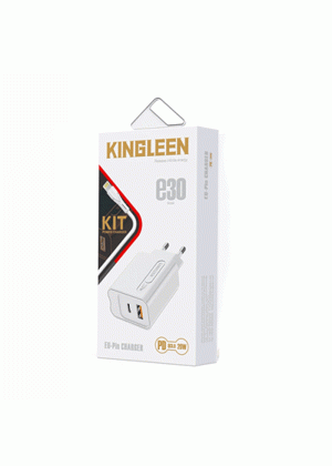 KINGLEEN E30 Φορτιστής PD 20W με USB-A Θύρα & Type-C - Χρώμα: Άσπρο