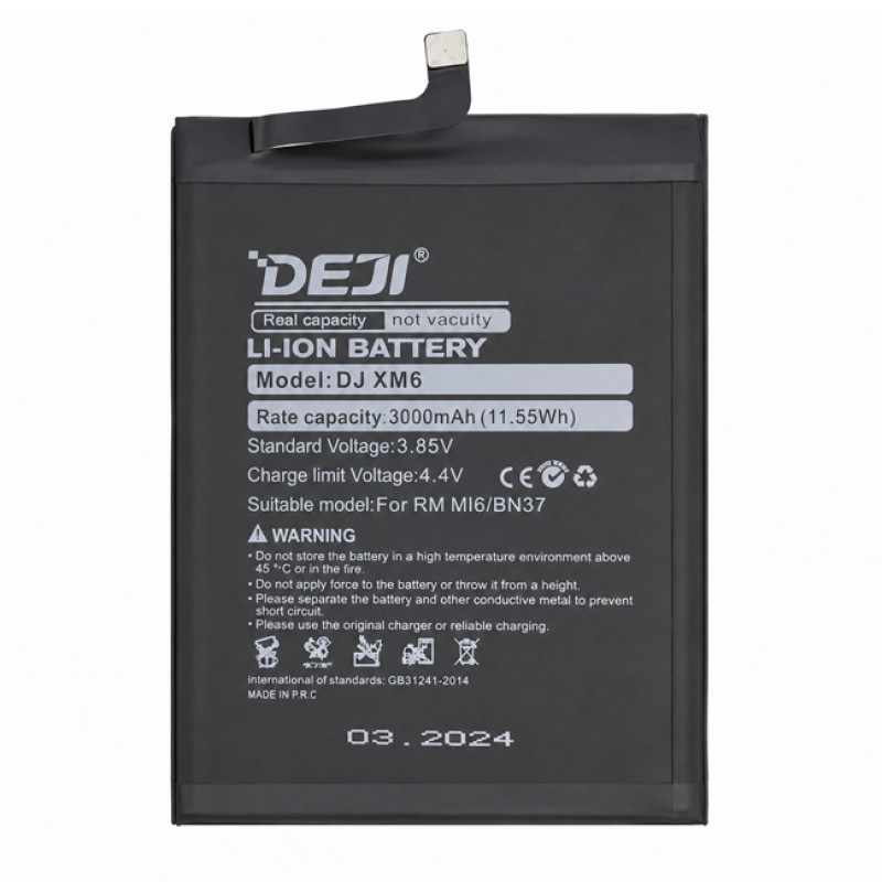 Deji Bn37 Oem Συμβατή Μπαταρία Αντικατάστασης Για Redmi 6 / Redmi 6A - 3000mAh