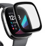 Full Cover Full Glue Τζαμάκι Προστασίας Οθόνης Ρολογίου για Fitbit Versa 2 44mm - Χρώμα: Μαύρο