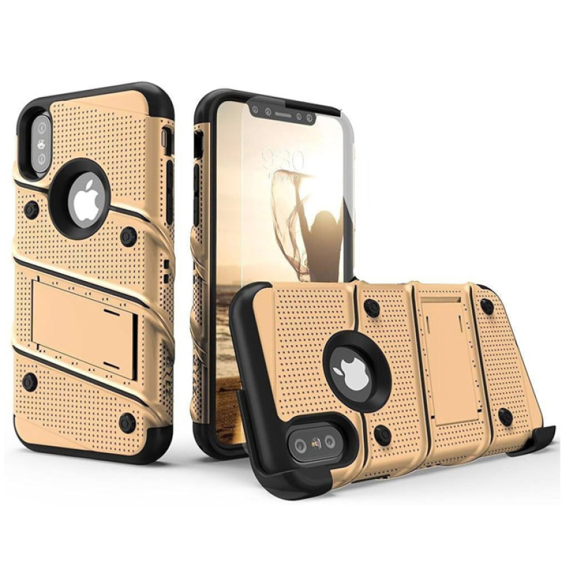 Σκληρή Θήκη Πλάτης Armor με Βάση Στήριξης (S1) για Samsung Galaxy J7 2017 - Χρώμα: Χρυσό