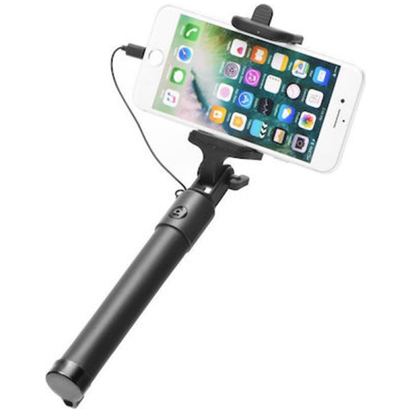 Selfie Stick Monopod με Υποδοχή Lightning Bulk - Χρώμα: Μαύρο