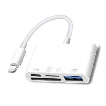 YESPLUS YS-1418 Προσαρμογέας OTG Adapter Lightning 4 σε 1 - Χρώμα: Λευκό