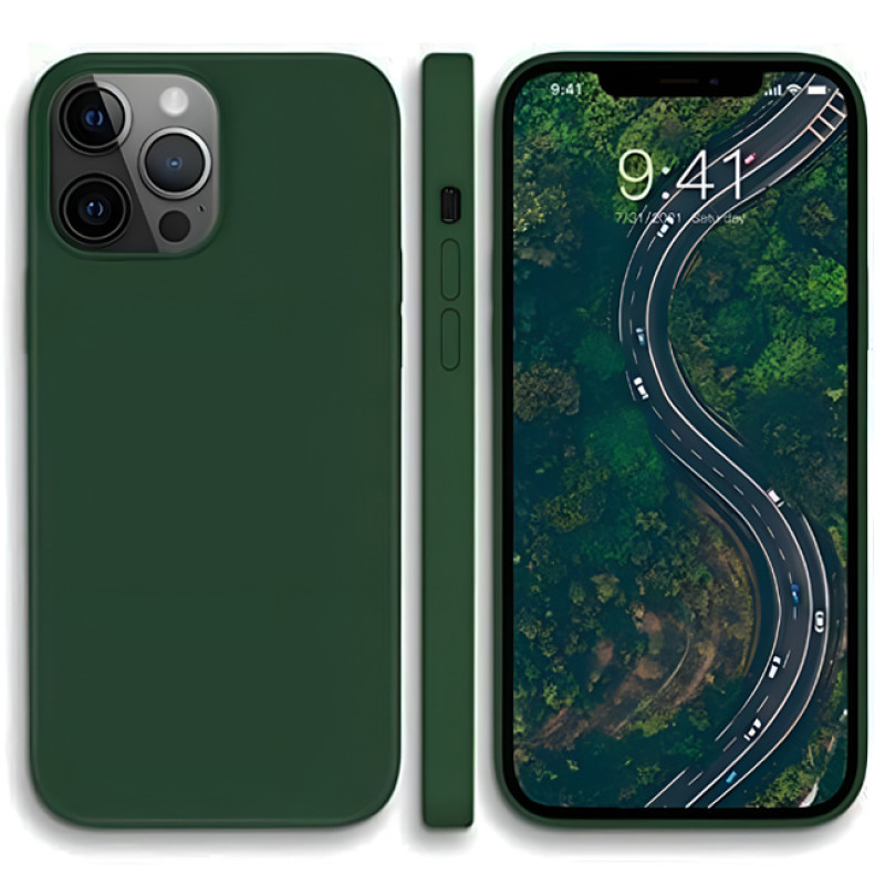 Θήκη Πλάτης Σιλικόνης Soft για Apple i Phone 15 Pro - Χρώμα: Πράσινο Σκούρο