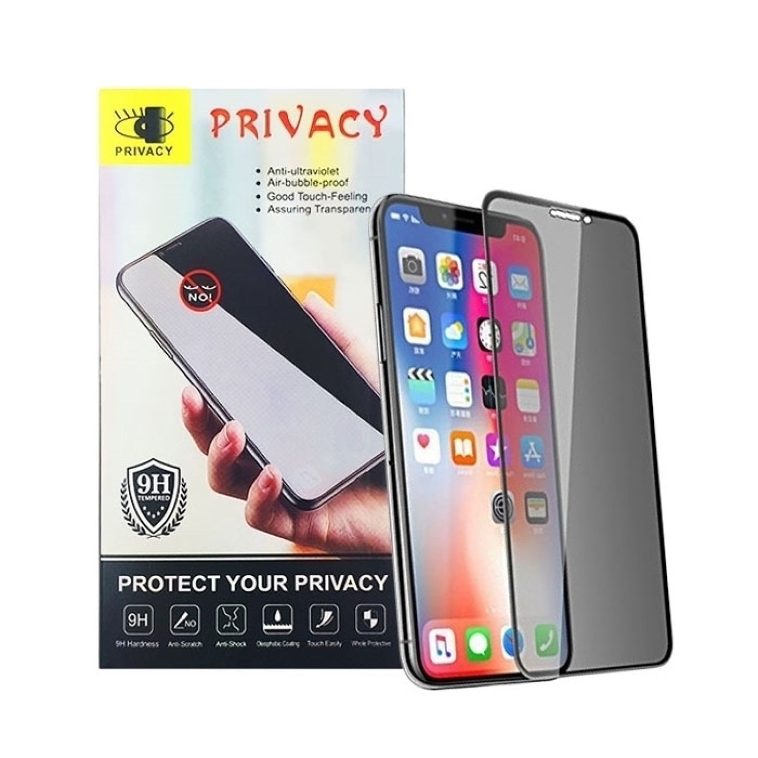 Privacy Full Cover Full Glue Τζαμάκι Προστασίας Οθόνης για Xiaomi Redmi Note 11 Pro - Χρώμα: Μαύρο