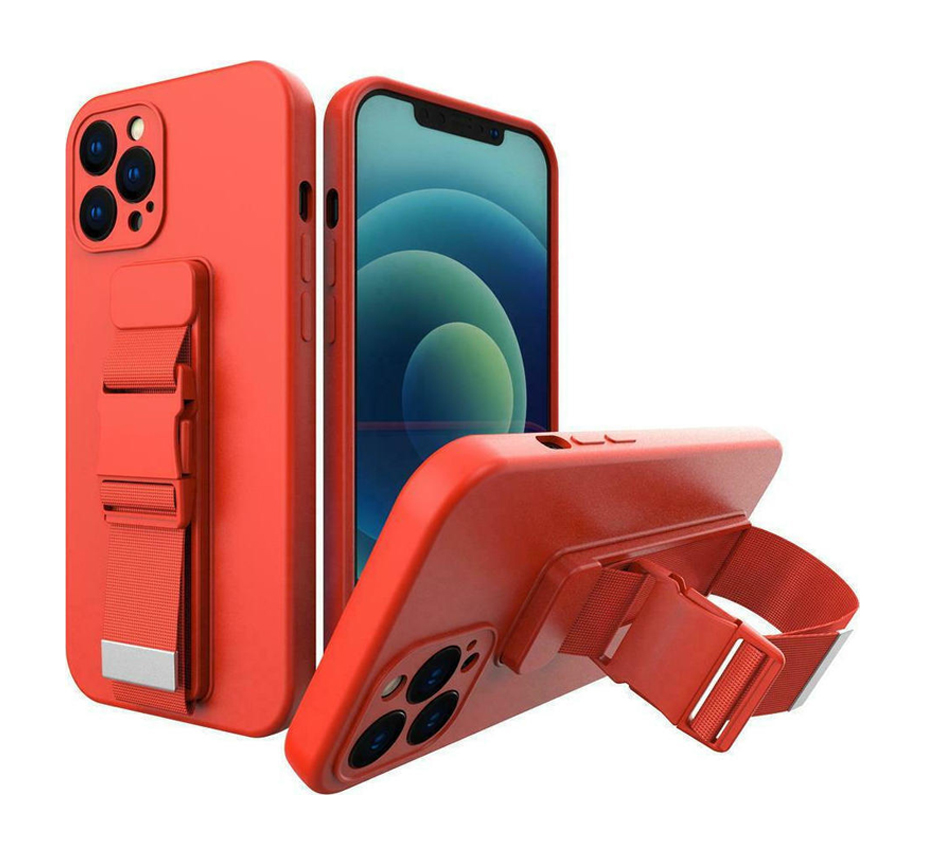 Θήκη Hurtel Rope Back Cover Σιλικόνης για i Phone 12 Pro - Χρώμα: Κόκκινο