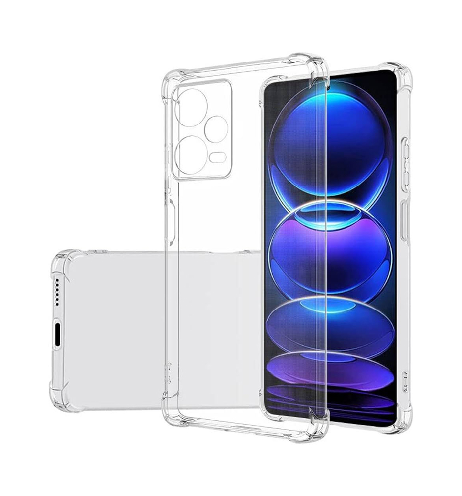 Θήκη Πλάτης Σιλικόνης Antishock για Xiaomi Redmi Note 12 5G - Χρώμα: Διάφανο