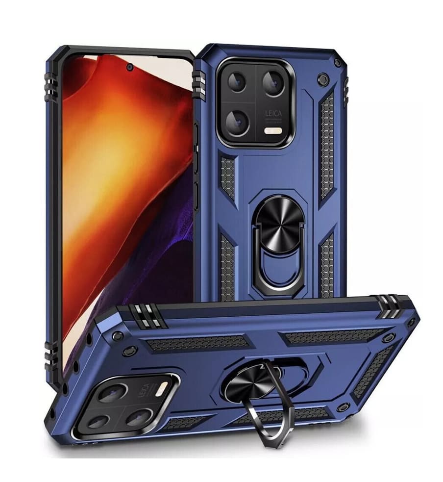 Σκληρή Θήκη Πλάτης με Δαχτυλίδι για Xiaomi Redmi Note 13 5G - Χρώμα: Σκούρο Μπλέ