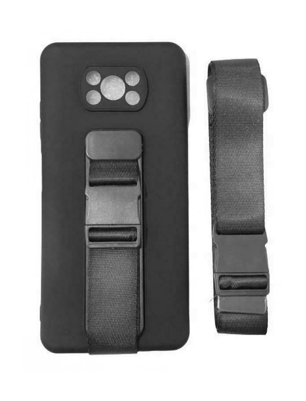 Θήκη Σιλικόνης Πλάτης με Ζώνη για Xiaomi Poco X3 / X3 Pro - Χρώμα: Μαύρο