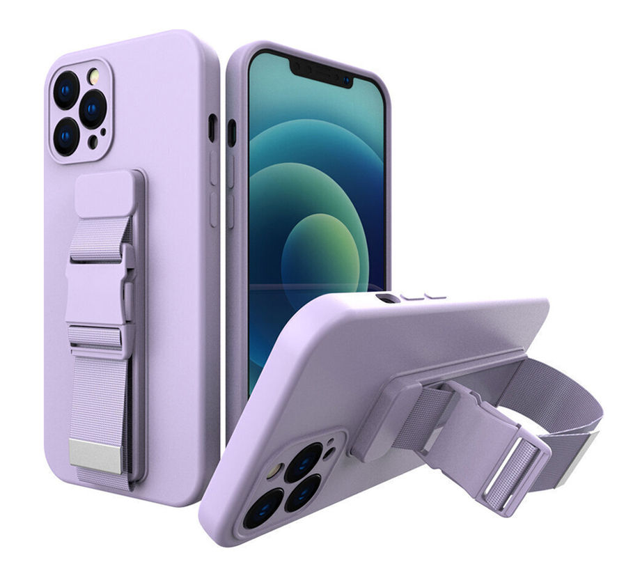 Θήκη Σιλικόνης Πλάτης με Ζώνη για i Phone 11 Pro Max - Χρώμα: Λιλά