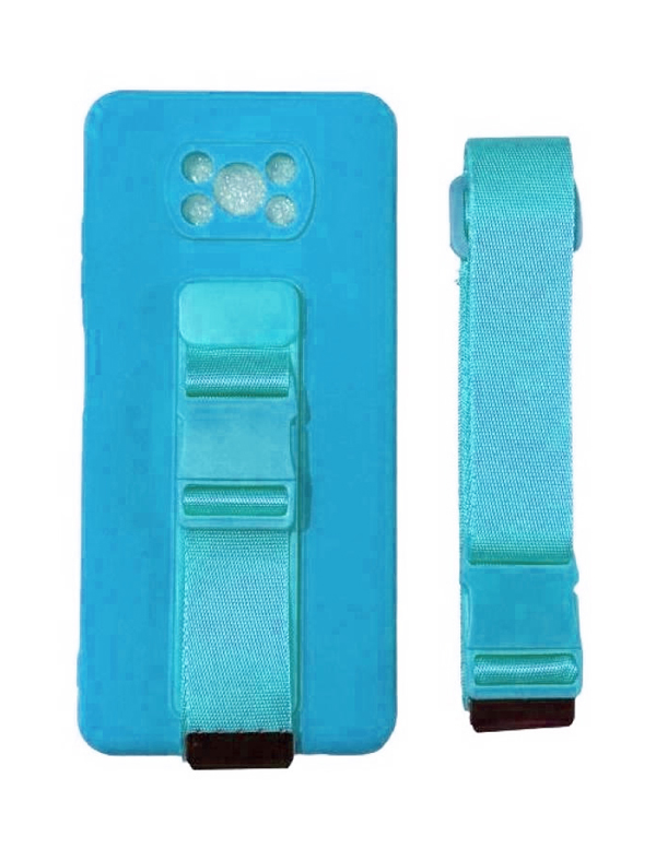 Θήκη Σιλικόνης Πλάτης με Ζώνη για Xiaomi Poco X3 / X3 Pro - Χρώμα: Γαλάζιο