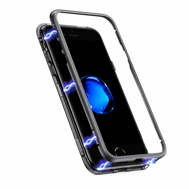 Μαγνητική Μεταλλική Θήκη 360 με Πίσω Γυαλί για Samsung Galaxy S8 PLUS - Μαύρο