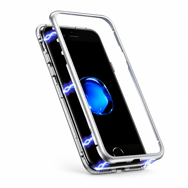 Μαγνητική Μεταλλική Θήκη 360 με Πίσω Γυαλί για Apple iPhone XR - Λευκό