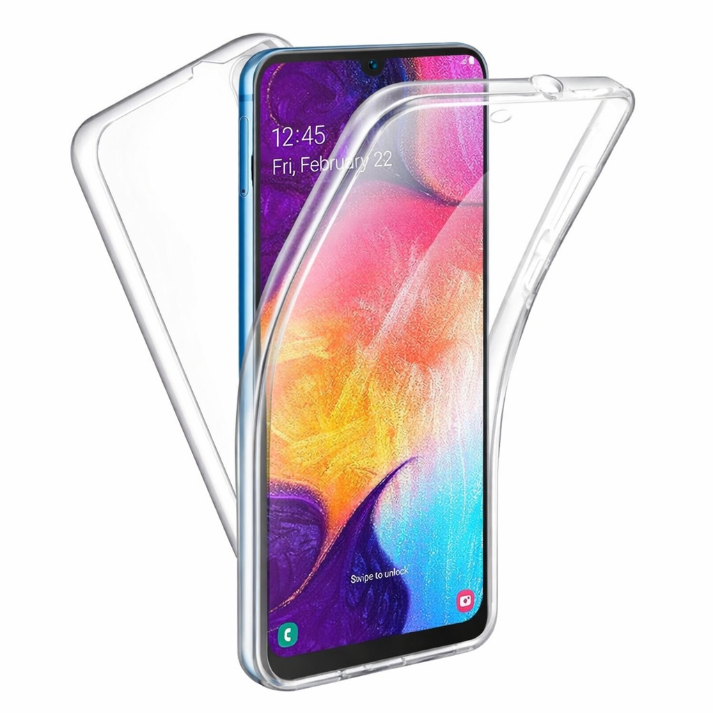 Πλήρης κάλυψη 360° εμπρός & πίσω για Samsung Galaxy A12 - Χρώμα: Διάφανο