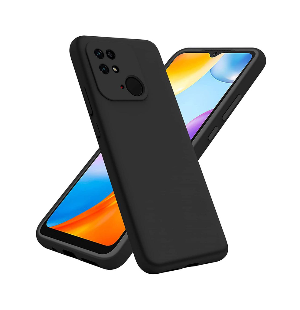 Θήκη Πλάτης Σιλικόνης Απλή για Xiaomi Redmi 10C - Χρώμα: Μαύρο