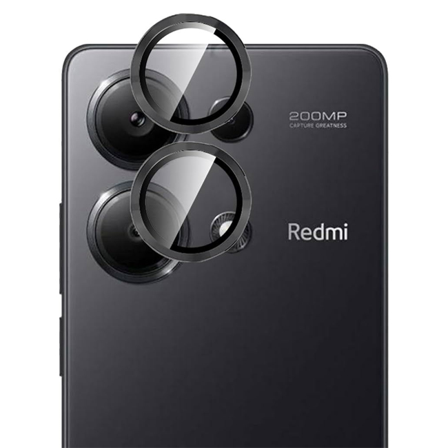 Full Glue Τζαμάκι Προστασίας Πίσω Κάμερας για Xiaomi Redmi Note 13 4G - Χρώμα: Μαύρο