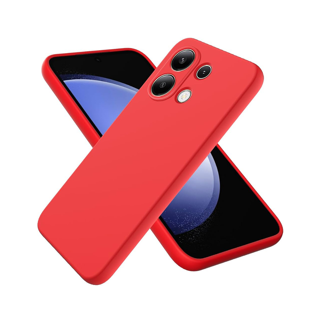 Θήκη Πλάτης Σιλικόνης Soft για Samsung Galaxy Redmi Note 13 4G - Χρώμα: Κόκκινο