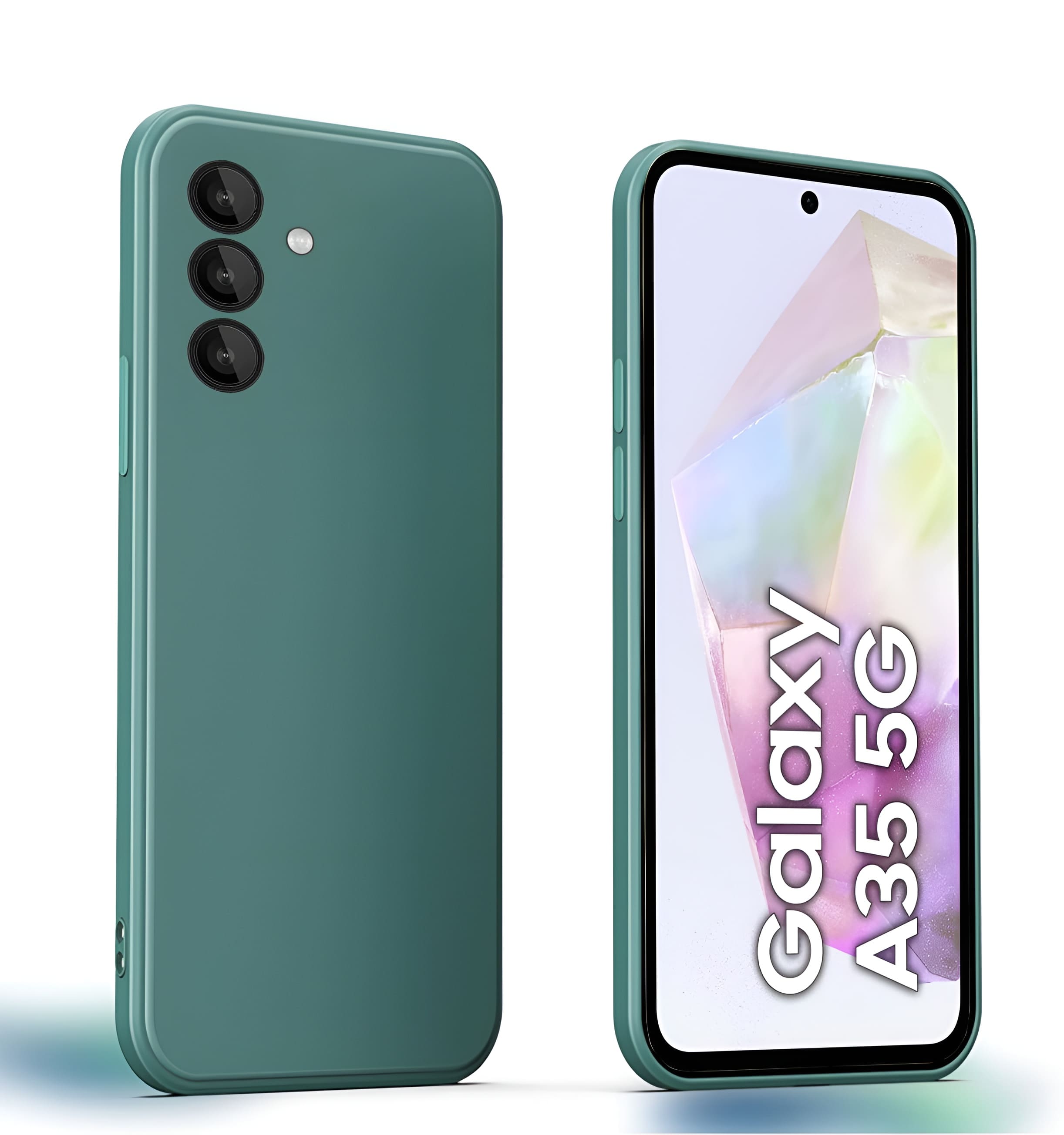 Θήκη Πλάτης Σιλικόνης Soft για Samsung Galaxy A35 - Χρώμα: Σκούρο Πράσινο